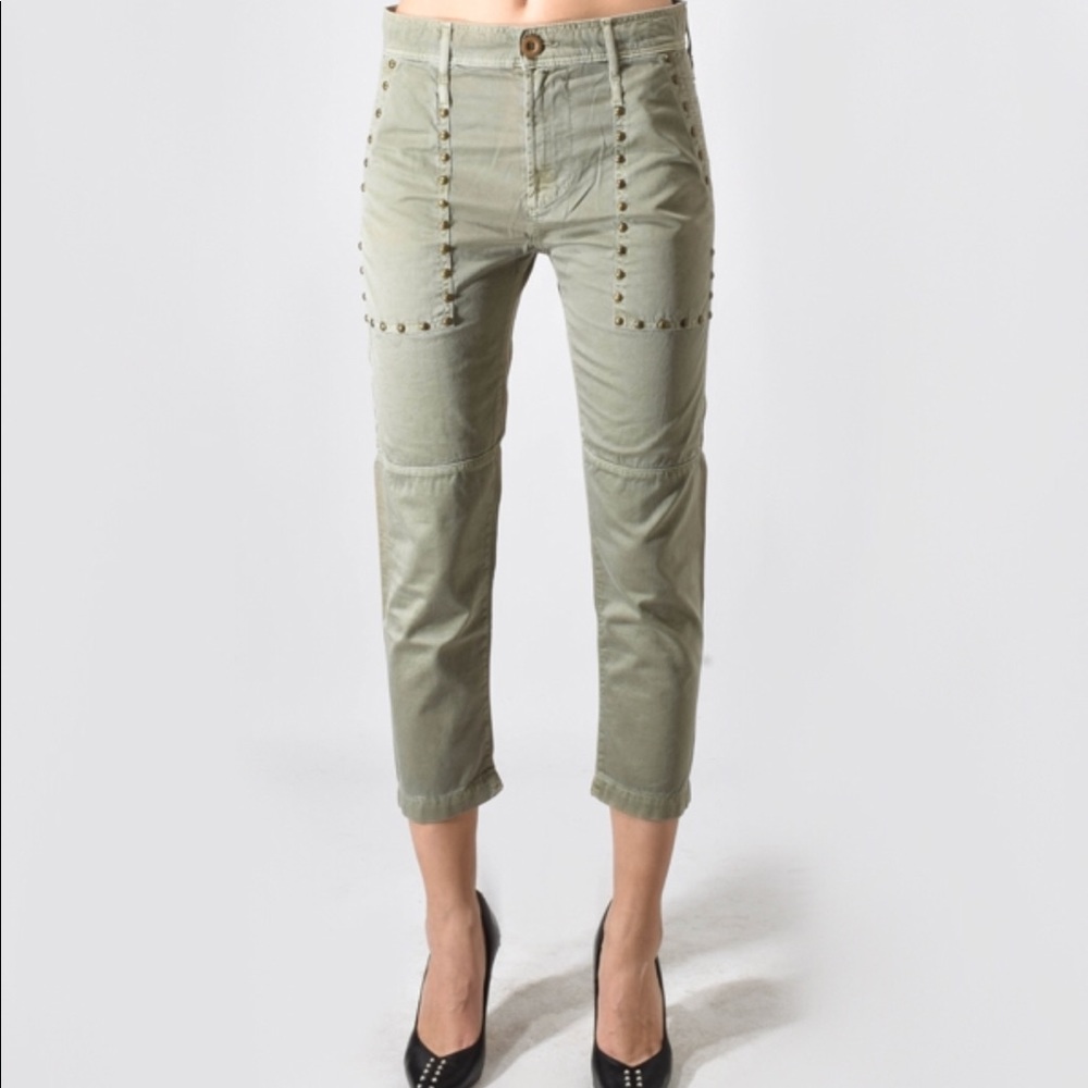 NWT Calvin Rucker Cropped Olive Pants - Picture 2 of 6